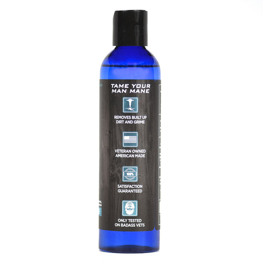 Badass Beard Wash bottle from Badass Beard Care, designed to cleanse and tame men's beard and facial hair.