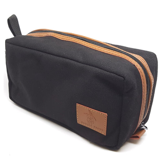 Men's Badass Canvas Travel Bag by Badass Beard Care, stylish and durable grooming and beard care travel bag in black.