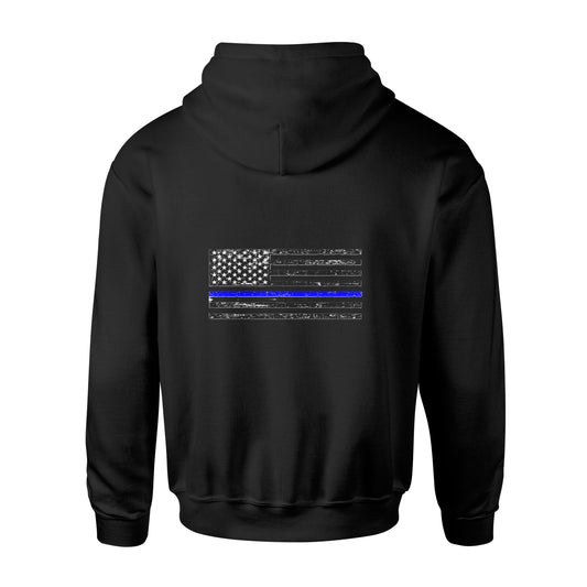 Back view of American Print On Demand Biblend Hoodie in unisex style, featuring a comfortable fit and stylish design.