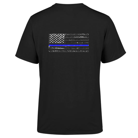 Unisex Triblend Tee by American Print On Demand, shown from the back, made from sustainable, soft fabric in a mockup image.