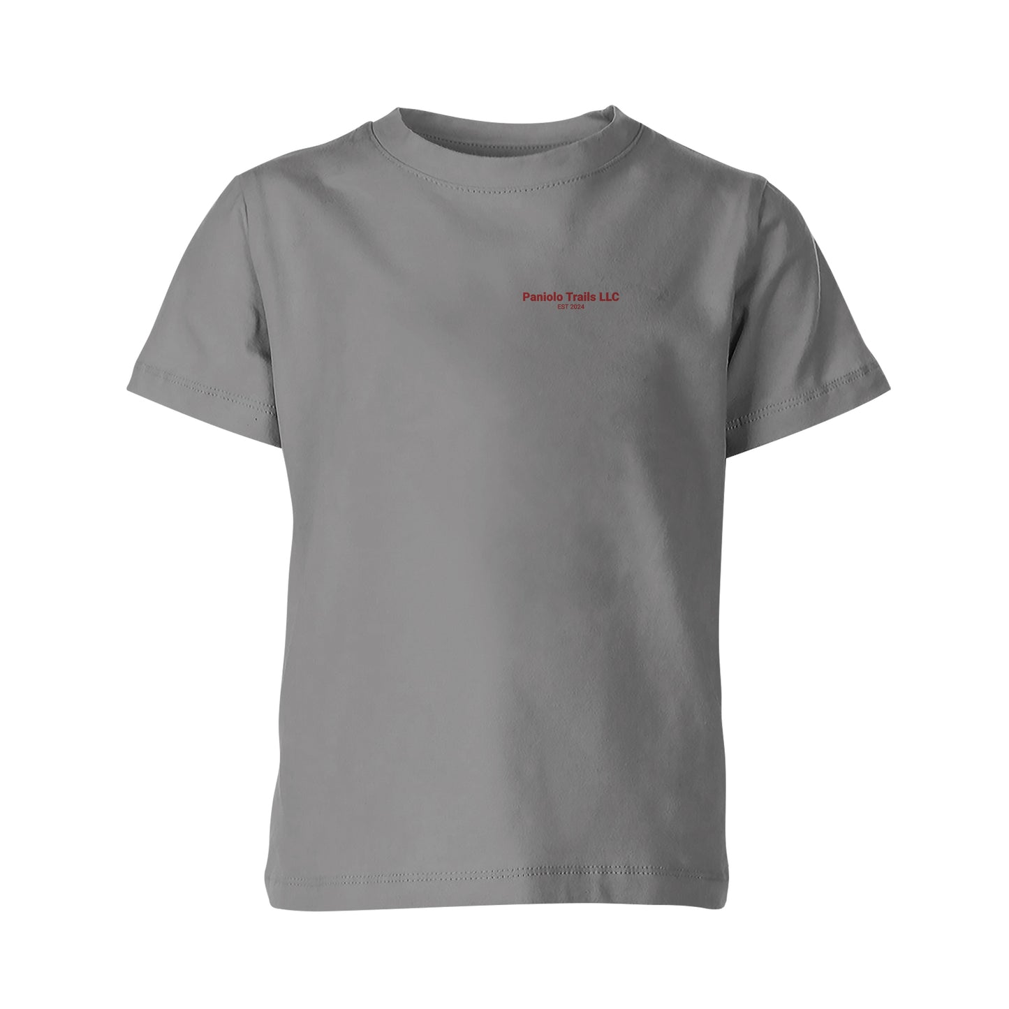 Front view of American Print On Demand youth cotton logo T-shirt with a simple, casual design for kids.