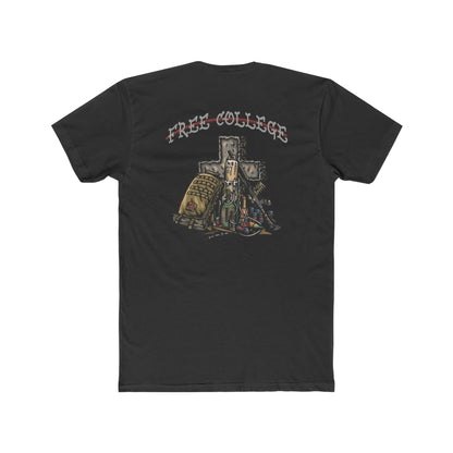 Ben Cantwell Art free college cross crew t-shirt featuring a printed design on soft cotton fabric.