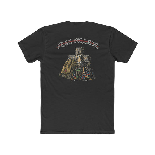 Ben Cantwell Art free college cross crew t-shirt featuring a printed design on soft cotton fabric.