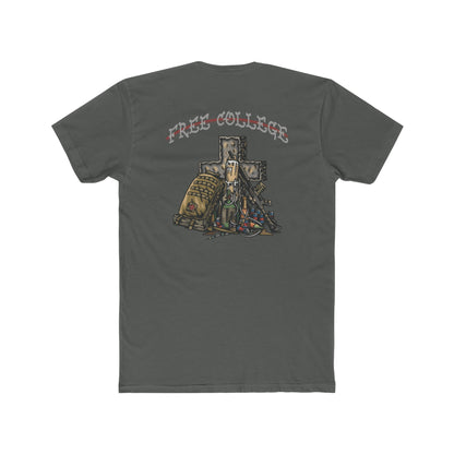 Ben Cantwell Art Free College Cross crew t-shirt featuring a colorful graphic design on a casual cotton tee.