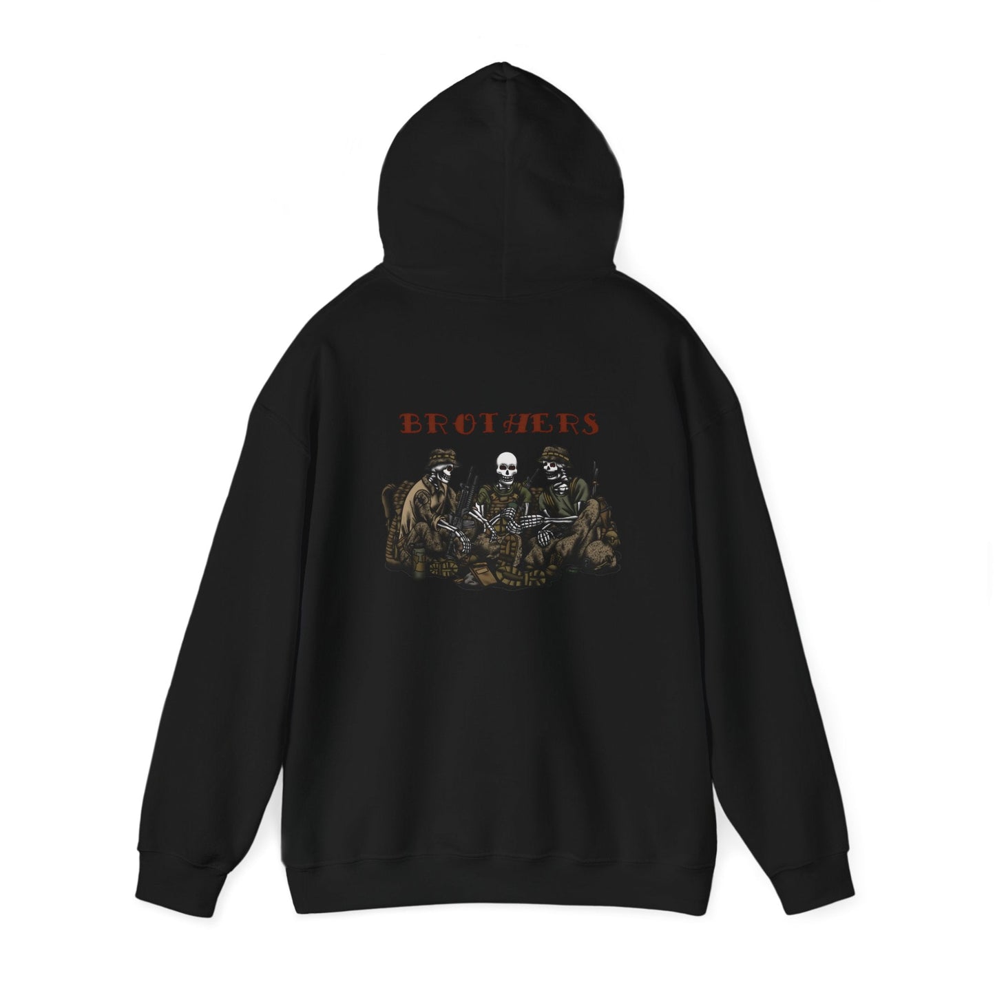 Ben Cantwell Art Skeleton Brothers remastered hoodie featuring detailed skeleton artwork on a comfortable black hoodie.