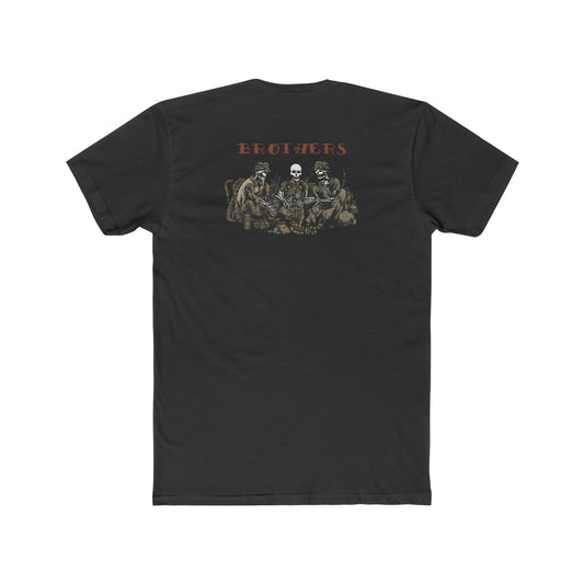 Skeleton Brothers crew tee by Ben Cantwell Art featuring a detailed skeleton design on a casual T-shirt.