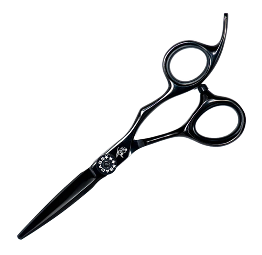 Titanium Series shaping scissors by Badass Beard Care, professional barber shears with sharp blades for precise grooming.