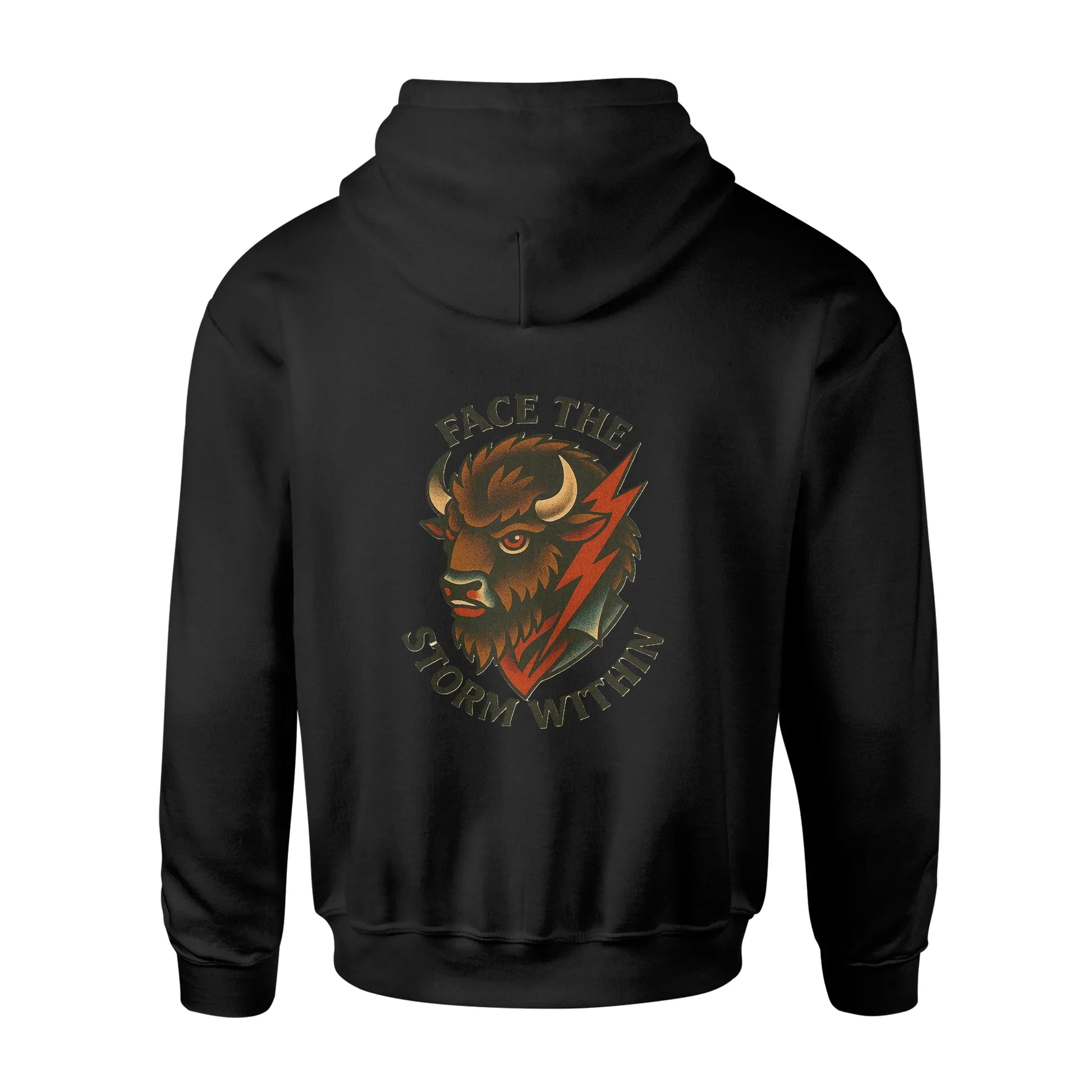 Back view of Americana 4 Biblend unisex hoodie by American Print On Demand, featuring a comfortable fit and stylish design.