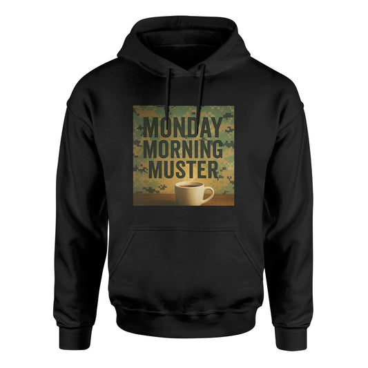 Unisex Biblend Hoodie by American Print On Demand, front view showcasing black fabric and minimalist design.