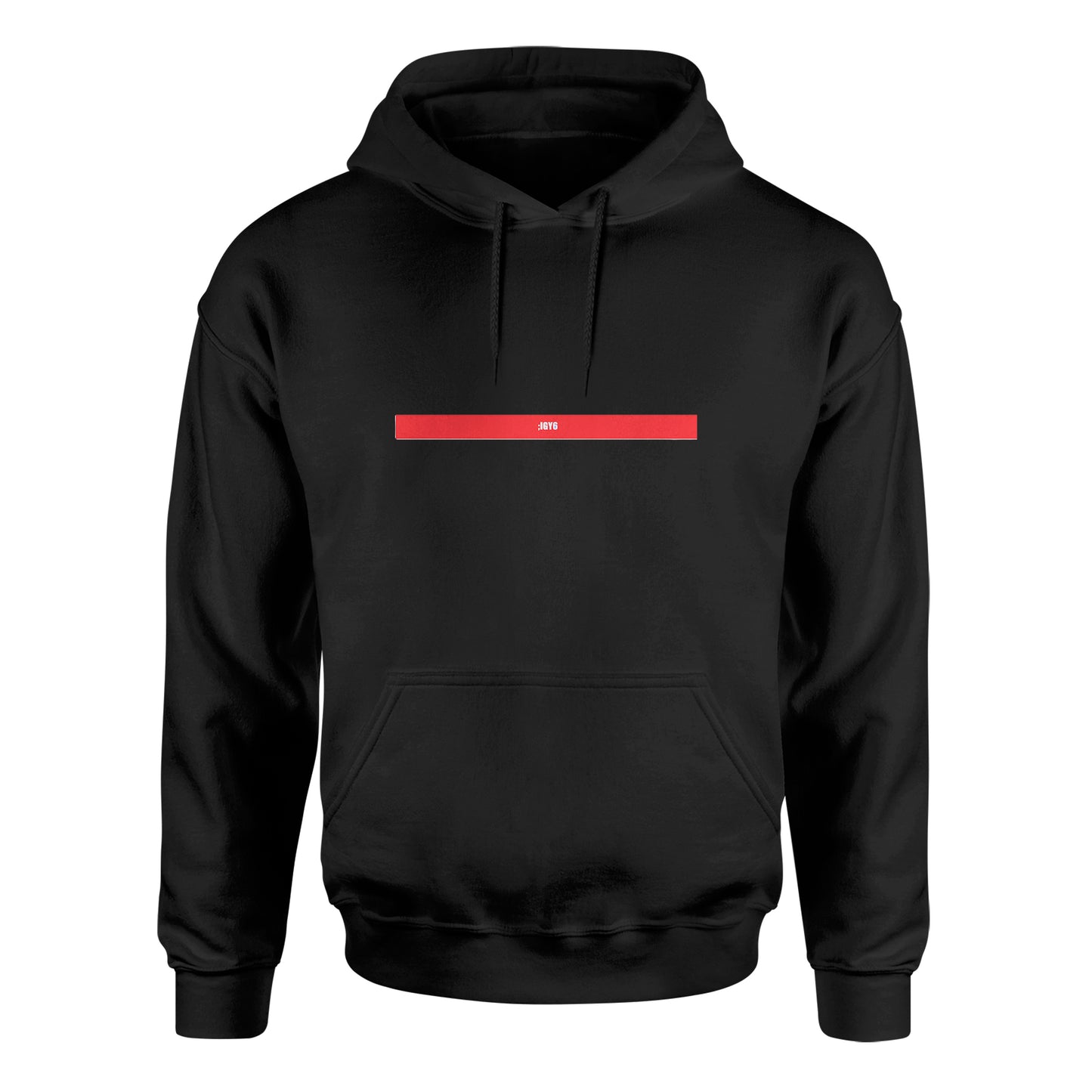 Unisex Biblend Hoodie by American Print On Demand, front view showing black fabric and classic hoodie design.