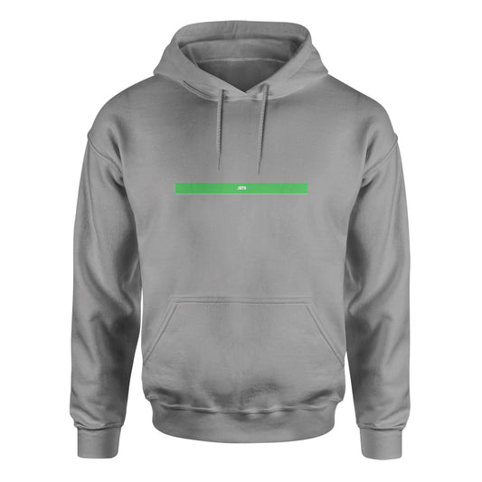 Unisex Biblend Hoodie by American Print On Demand, front view showing soft fabric and stylish design in grey color.
