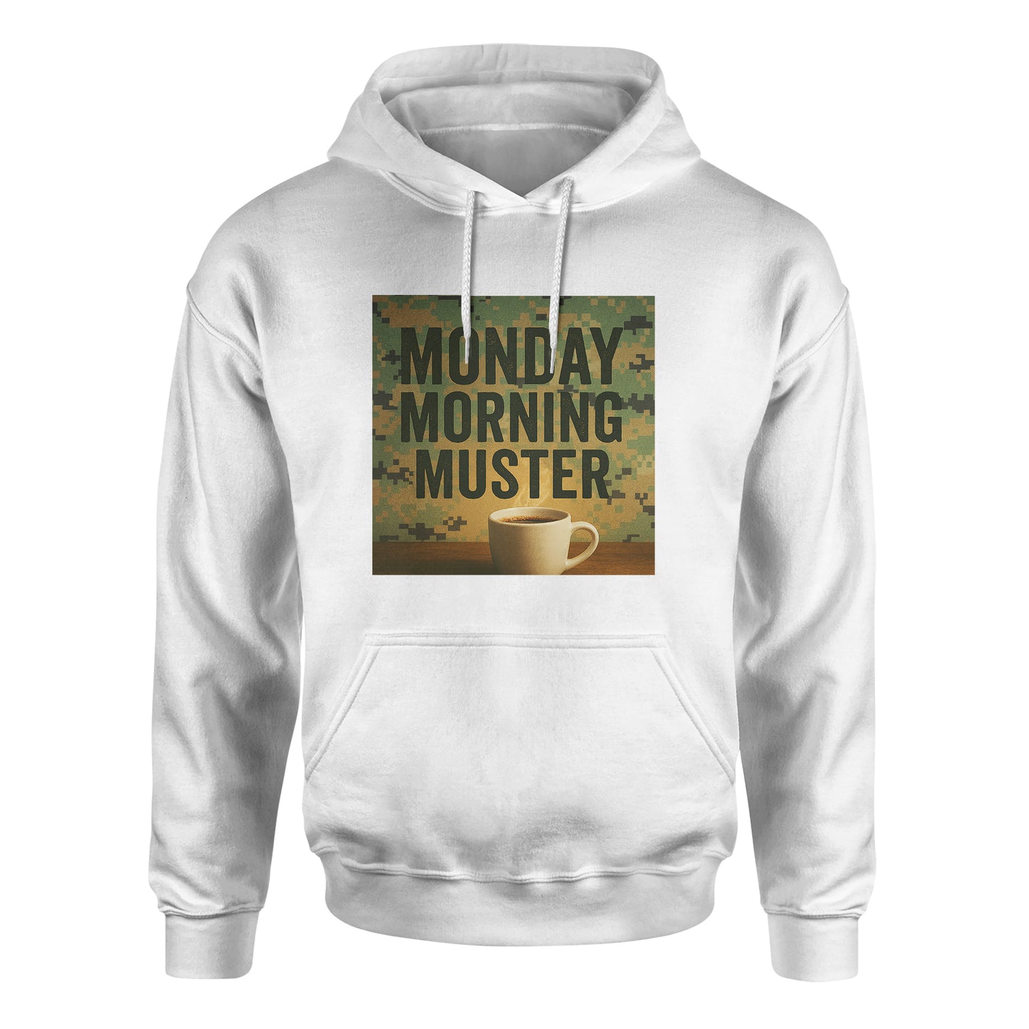 Unisex Biblend hoodie by American Print On Demand, front view showing soft fabric and comfortable fit in white color.