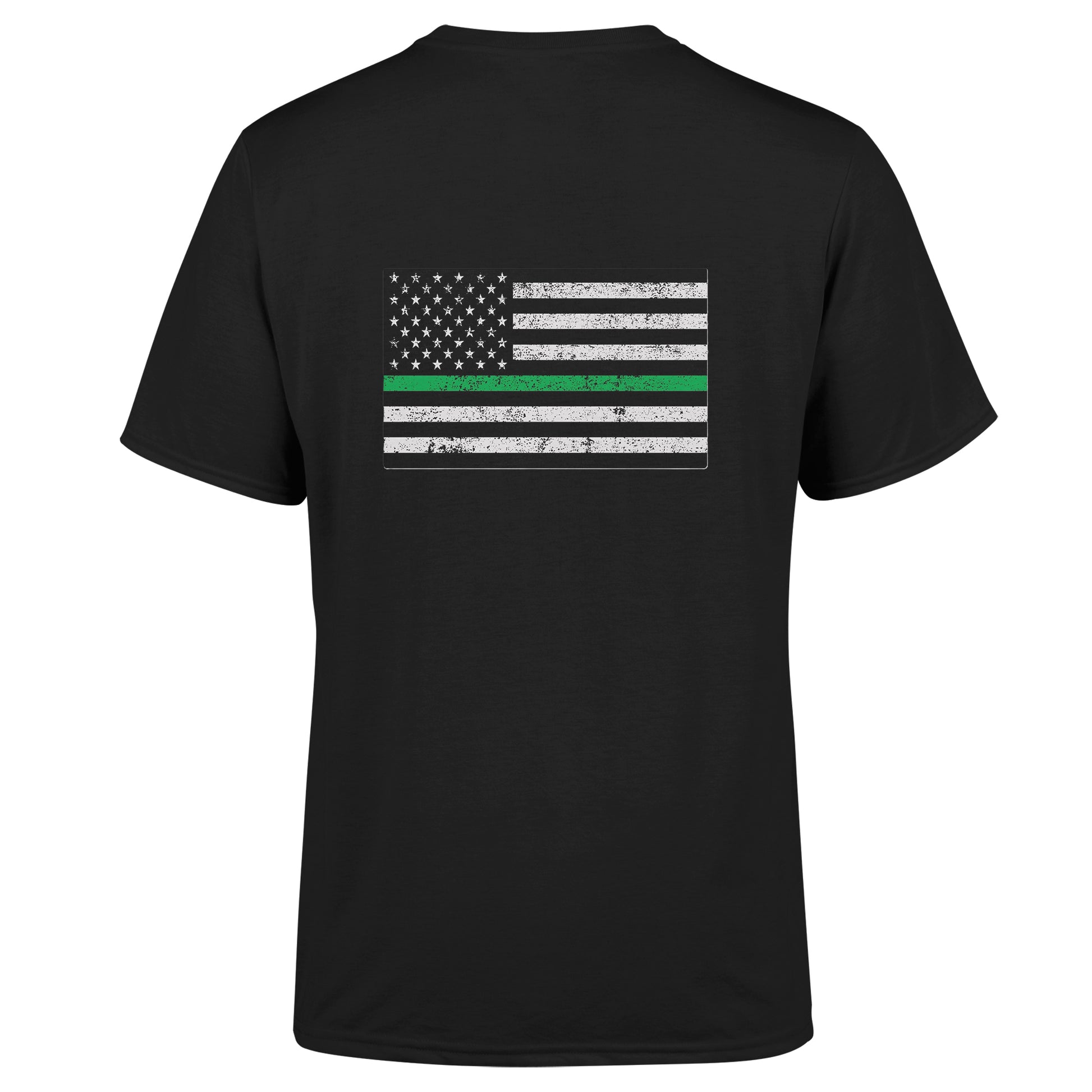 Back view of American Print On Demand unisex triblend sustainable TGL tee, showcasing the relaxed fit and fabric details.