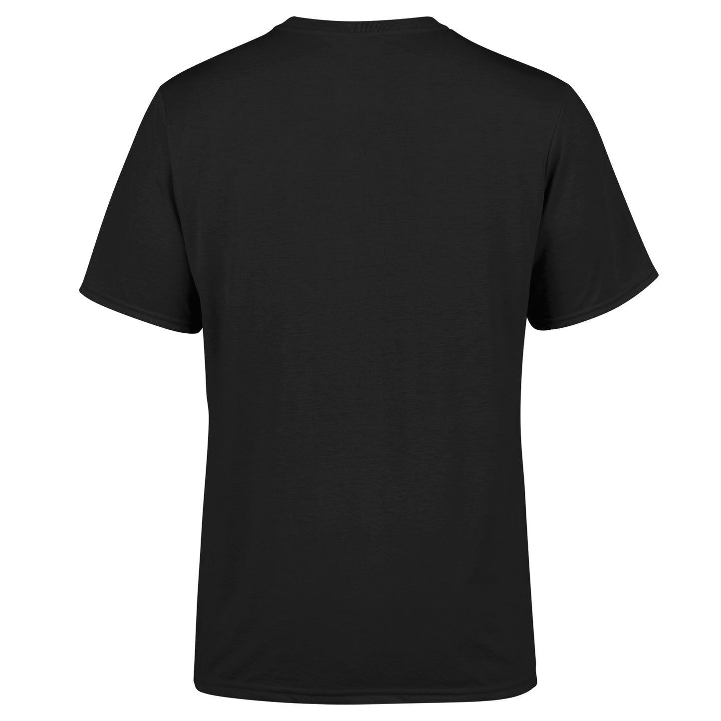 Back view of American Print On Demand Don't Quit 2 unisex triblend sustainable tee in black with printed design.