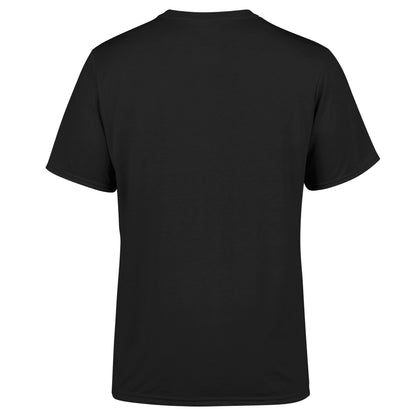 Back view of American Print On Demand Don't Quit 2 unisex triblend sustainable tee in black with printed design.