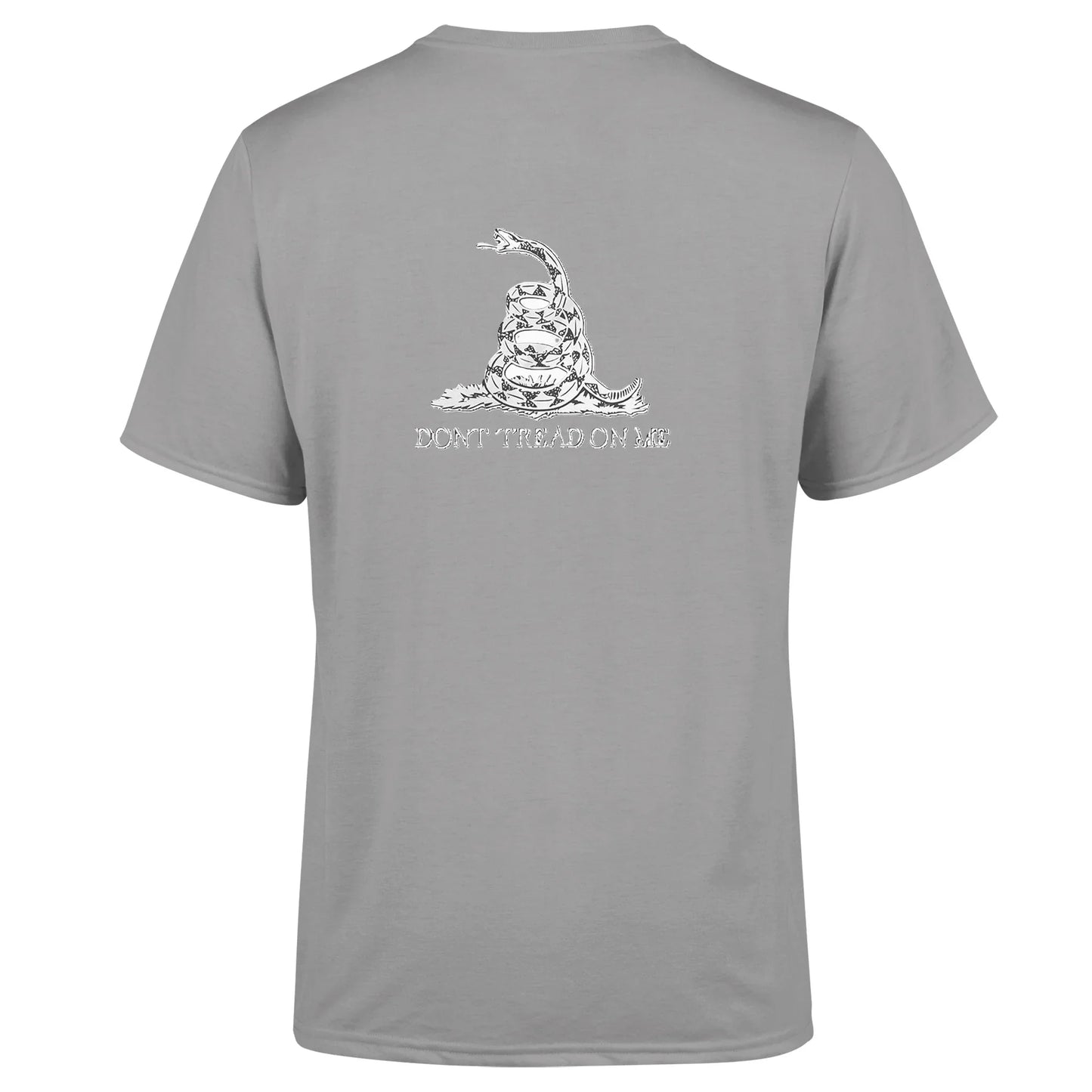 Back view of American Print On Demand DTOM 1 unisex triblend sustainable T-shirt with graphic design, soft fabric, and relaxed fit.