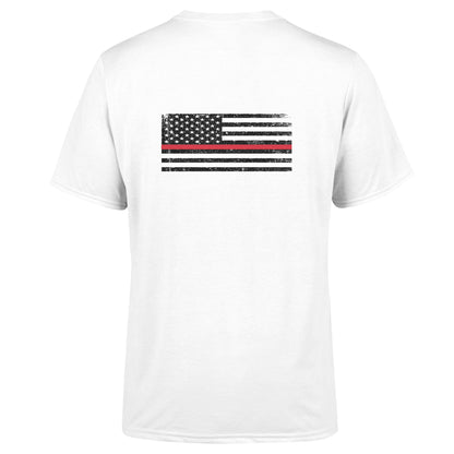 Back view of a unisex triblend sustainable T-shirt by American Print On Demand, featuring a clean, casual design.