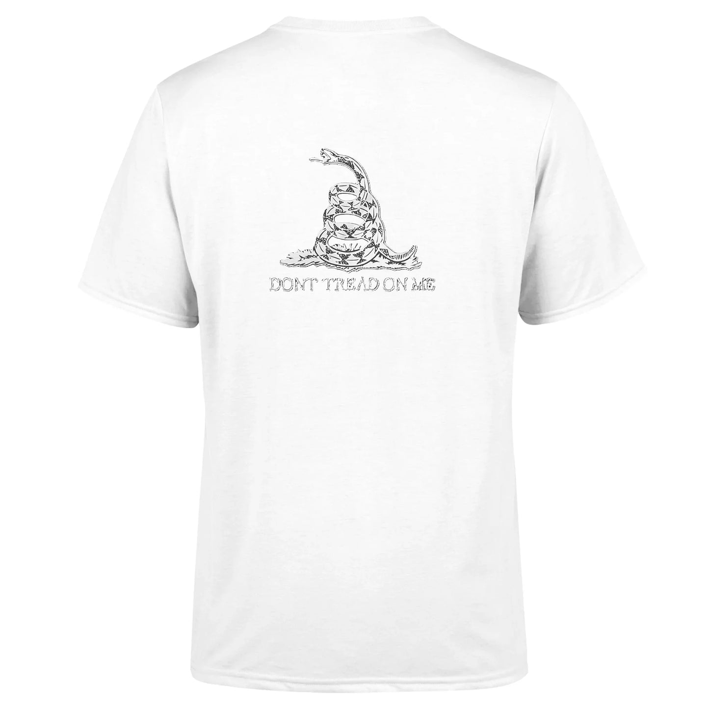Back view of unisex DTOM 1 triblend sustainable T-shirt by American Print On Demand, featuring a plain design on soft fabric.